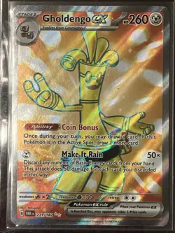 Pokemon TCG: Gholdengo ex 231/182 Holo Full Art SV04: Paradox Rift NM - Image 1