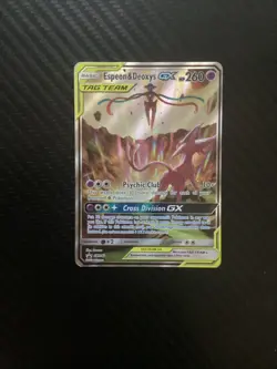 Pokemon TCG Espeon & Deoxys GX SM240 Tag Team Black Star Promo Holo LP - Image 1
