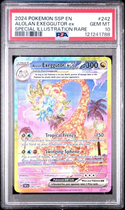2024 POKEMON SSP EN-SURGING SPARKS #242 ALOLAN EXEGGUTOR EX PSA 10 - Image 1