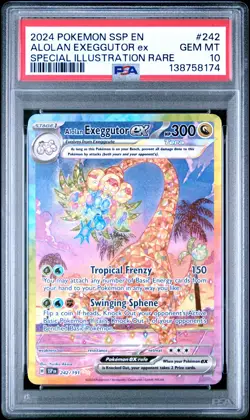 2024 POKEMON SSP EN-SURGING SPARKS #242 ALOLAN EXEGGUTOR EX PSA 10 - Image 1