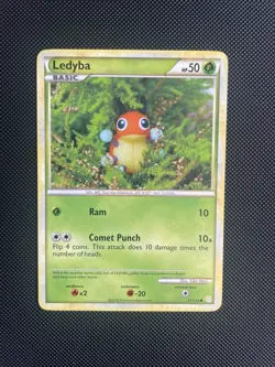 Pokemon TCG Ledyba Heartgold Soulsilver 71/123 Regular Common NM - Image 1