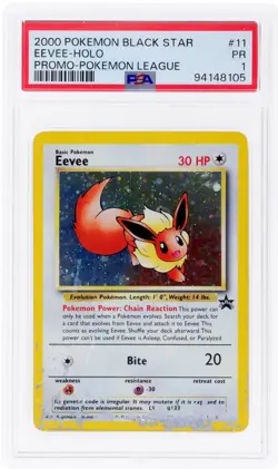 Pokemon Eevee #11 Holo Black Star Promo 2000 PSA 1 - Image 1