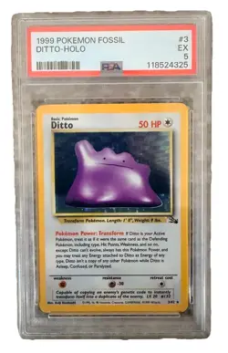 Pokemon Fossil Ditto 3/62 Holo Rare (Excellent) - Image 1