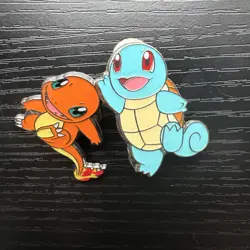 POKEMON GO TCG Official Charmander Squirtle 2 Starters 1.5" Pin Set NM - Image 4