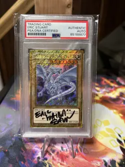 PSA Signed Eric Stuart Yugioh Blue-Eyes White Dragon MVP1-ENGV4 Gold Secret Rare - Image 3