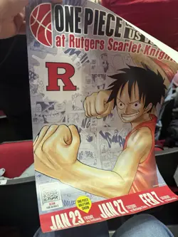 One Piece Monkey D. Luffy College Basketball Promo Card And Poster Brand New - Image 2