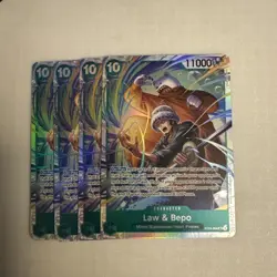 4x One Piece ST24-004 SR Law & Bepo - English - Foil - Playset - TCG - NM/M - Image 1