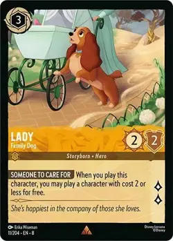 Lady - Family Dog 11/204 COLD FOIL Reign of Jafar Disney Lorcana - Image 1