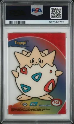 2000 Topps Pokemon TV Animation Clear Cards #PC8 Togepi PSA MINT 9 - Image 2