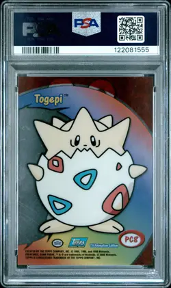 2000 TOPPS POKEMON TV ANIMATION CLEAR CARDS #PC8 TOGEPI PSA 8 - Image 2