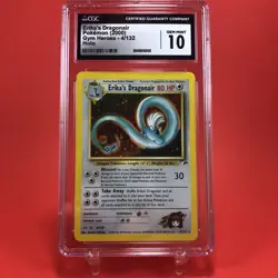 CGC 10 Gem Mint Erika’s Dragonair 4/132 Holo Unlimited Gym Heroes Pokemon Card - Image 1