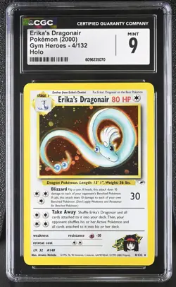 CGC 9 MINT Erika's Dragonair 2000 Gym Heroes 4/132 Holo Pokemon Card - Image 1