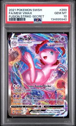 2021 POKEMON SWORD & SHIELD FUSION STRIKE SECRET #269 FULL ART/MEW VMAX PSA 10 - Image 1