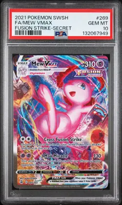 2021 POKEMON SWORD & SHIELD FUSION STRIKE SECRET #269 FULL ART/MEW VMAX PSA 10 - Image 1