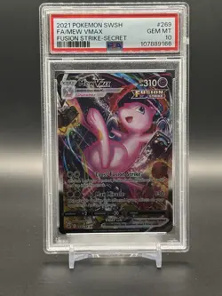 2021 POKEMON SWORD & SHIELD FUSION STRIKE SECRET #269 FULL ART/MEW VMAX PSA 10 - Image 1