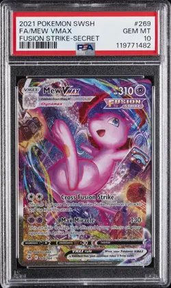 2021 POKEMON SWORD & SHIELD FUSION STRIKE SECRET #269 FULL ART/MEW VMAX PSA 10 - Image 1