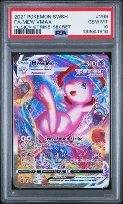 2021 POKEMON SWORD & SHIELD FUSION STRIKE SECRET #269 FULL ART/MEW VMAX PSA 10 - Image 1
