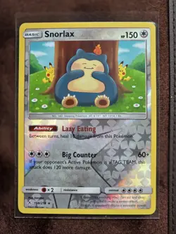 Pokemon TCG Cards Snorlax 158/214 Unbroken Bonds Reverse Holo Rare NM PACK FRESH - Image 1