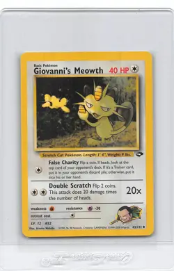 GIOVANNI'S MEOWTH 43/132 - Gym Challenge - VINTAGE WOTC Pokemon Card - NM - Image 1