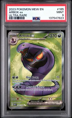 Arbok EX Full Art Pokemon Card TCG Scarlet Violet 185/165 Holo Ultra Rare PSA 9 - Image 1