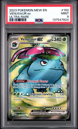 Pokemon TCG Venusaur EX Scarlet & Violet Holo Ultra Rare Card 182/165 PSA 9 - Image 1