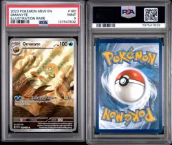 Omanyte 180/165 Illustration Rare Scarlet & Violet 151 Pokemon Card PSA 9 MINT - Image 2