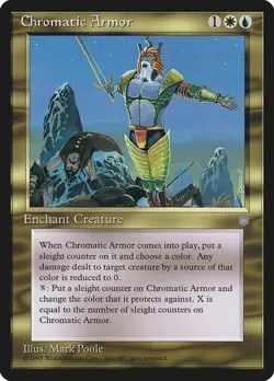 Chromatic Armor NM/M Ice Age Multicolor Enchant Creature Mtg Magic English - Image 1
