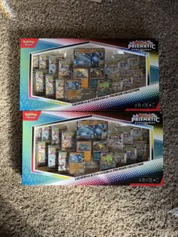 (LOT OF 2) Pokemon Prismatic Evolutions Lucario Tyranitar EX Premium Collection - Image 1