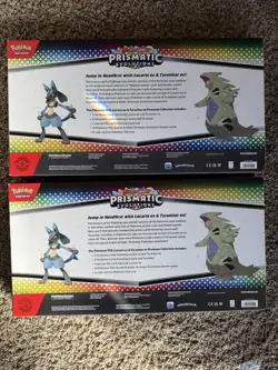 (LOT OF 2) Pokemon Prismatic Evolutions Lucario Tyranitar EX Premium Collection - Image 2