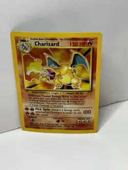 Pokemon TCG Charizard 4/102 Base Set Unlimited Holo Rare Card Vintage 1999 - Image 2