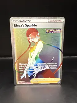 Pokemon TCG Elesa's Sparkle Fusion Strike Holo Card 275/264 Secret Rare - Image 2