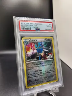 2016 Lucario Reverse Foil 2nd Place Pokemon League 63/124 PSA 8 - Image 2