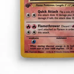 Flareon 1999 Jungle 3/64 1st Edition Holo Rare 70 HP Vintage Pokemon Card - Image 4