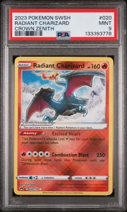 Radiant Charizard 020/159 - Crown Zenith - Graded PSA 9 MINT Pokemon Card - Image 3