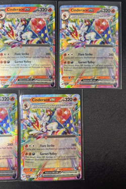 x5 Cinderace ex 028/142 Stellar Crown Ultra Rare Holo Pokemon TCG NM - Image 3