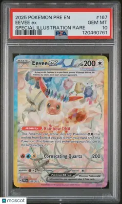 2025 Pokemon Prismatic Evolutions Eevee EX #167 Special Illustration Rare PSA 10 - Image 1