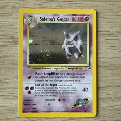 Pokemon Gym Heroes Sabrina's Gengar 14/132 Holo Rare swirl! 👻 - Image 1