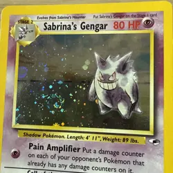 Pokemon Gym Heroes Sabrina's Gengar 14/132 Holo Rare swirl! 👻 - Image 5