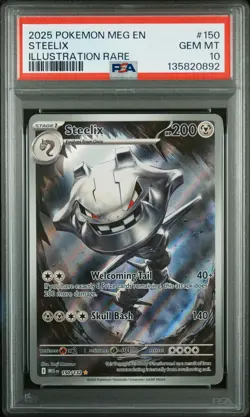 2025 POKEMON MEG EN-MEGA EVOLUTION ILLUSTRATION RARE #150 STEELIX PSA 10 - Image 1