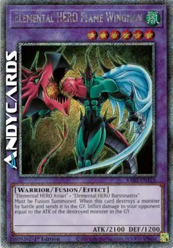 ELEMENTAL HERO FLAME WINGMAN • Segreta Platino • RA03 EN152 • 1Ed • Yugioh! - Image 1