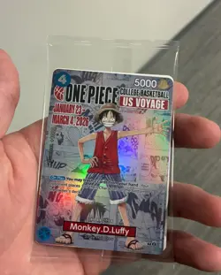 RARE One Piece Monkey D. Luffy US Voyage College Basketball Promo Card SEALED - Image 1