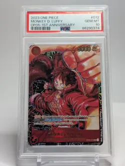 One Piece OP05 Monkey D. Luffy 1st Anniversary ST01-012 PSA 10 Gem Mint English - Image 1