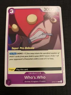 One Piece TCG Super PreRelease 1st Edition Who’s Who ST04-010 Kaido Starter Deck - Image 1