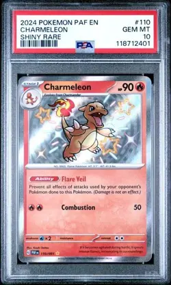 PSA 10 Gem Mint Charmeleon 110/091 Holo Shiny Rare Card Paldean Fates Pokemon - Image 1