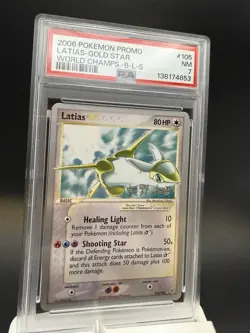 Pokemon Card Latias Gold Star Promo World Championships 2006 PSA 7 - Image 1
