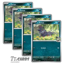 N's Zorua 097/159 x4 Playset 4x - Pokemon S&V Journey Together JTG - 4 Card Set - Image 1