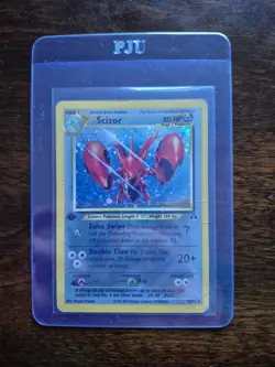 Pokemon TCG Scizor Neo Discovery 1st Edition Holo Card 10/75 - Creased - Image 1