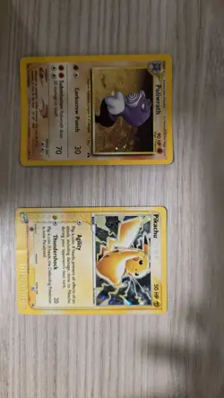 Pokemon English - Holo - Pikachu Poliwrath - 2001 - 2 Card Lot - Image 1