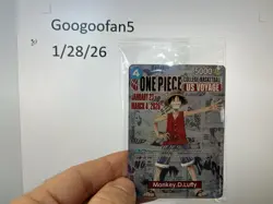 Bandai One Piece CCG Monkey D. Luffy US Voyage Promo Card ST-01 1/27/26 Rutgers - Image 1