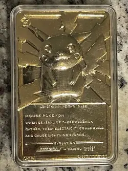 Pokemon 1999 23k Gold Plated Trading Card - #25 Pikachu, COA, Burger King Promo - Image 3